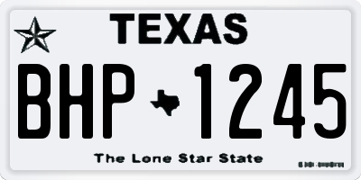 TX license plate BHP1245