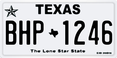 TX license plate BHP1246