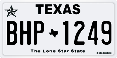 TX license plate BHP1249