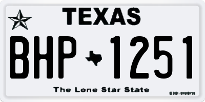 TX license plate BHP1251