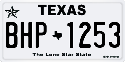 TX license plate BHP1253