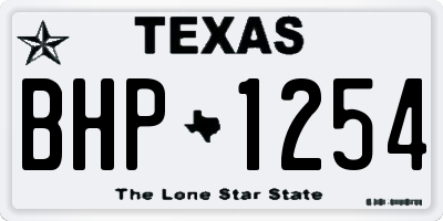TX license plate BHP1254