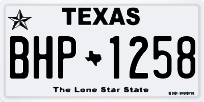 TX license plate BHP1258