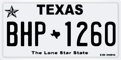 TX license plate BHP1260