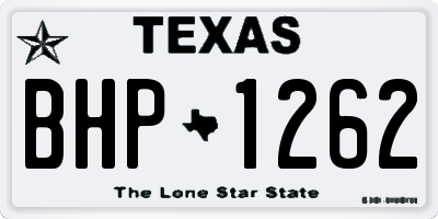 TX license plate BHP1262
