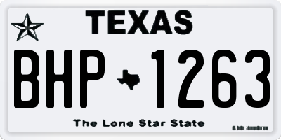 TX license plate BHP1263