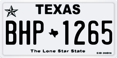 TX license plate BHP1265