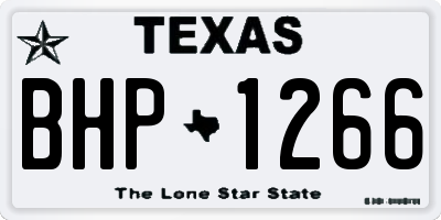 TX license plate BHP1266