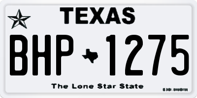 TX license plate BHP1275