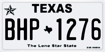 TX license plate BHP1276