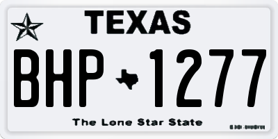 TX license plate BHP1277