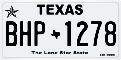 TX license plate BHP1278
