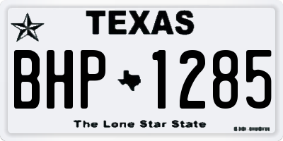 TX license plate BHP1285