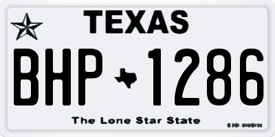 TX license plate BHP1286