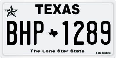 TX license plate BHP1289