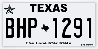 TX license plate BHP1291