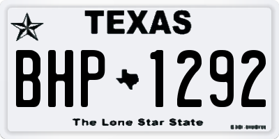TX license plate BHP1292