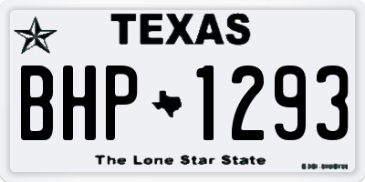 TX license plate BHP1293