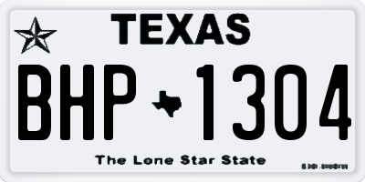 TX license plate BHP1304