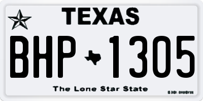 TX license plate BHP1305