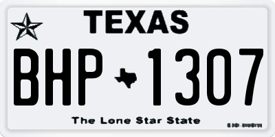 TX license plate BHP1307