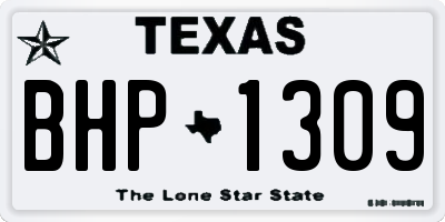 TX license plate BHP1309