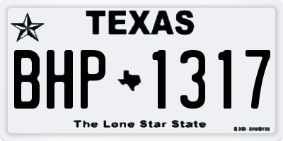 TX license plate BHP1317
