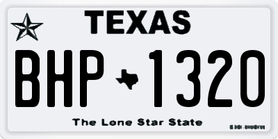 TX license plate BHP1320