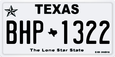 TX license plate BHP1322
