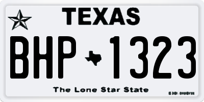 TX license plate BHP1323
