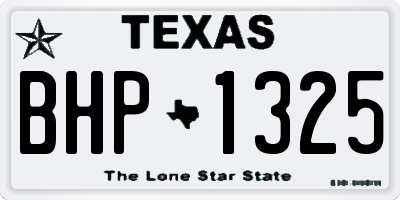 TX license plate BHP1325