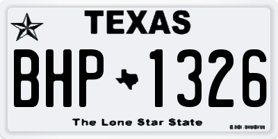 TX license plate BHP1326
