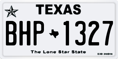 TX license plate BHP1327