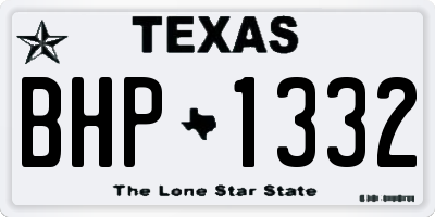 TX license plate BHP1332