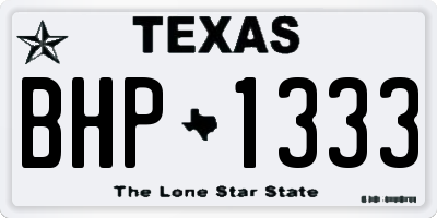 TX license plate BHP1333