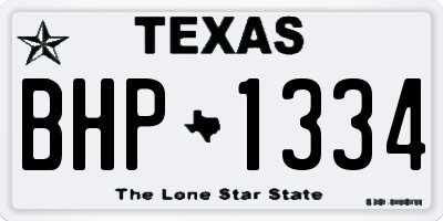 TX license plate BHP1334
