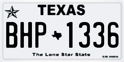 TX license plate BHP1336