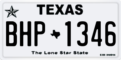 TX license plate BHP1346