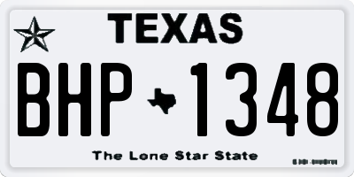 TX license plate BHP1348