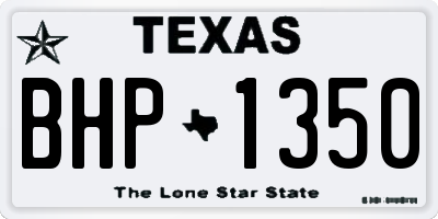 TX license plate BHP1350
