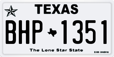 TX license plate BHP1351