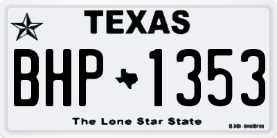 TX license plate BHP1353