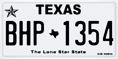 TX license plate BHP1354