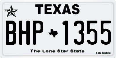TX license plate BHP1355