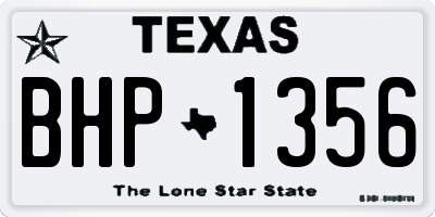 TX license plate BHP1356
