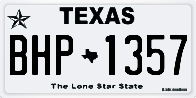 TX license plate BHP1357