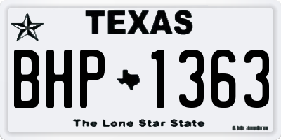 TX license plate BHP1363