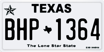 TX license plate BHP1364