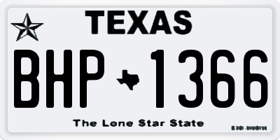 TX license plate BHP1366