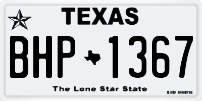 TX license plate BHP1367